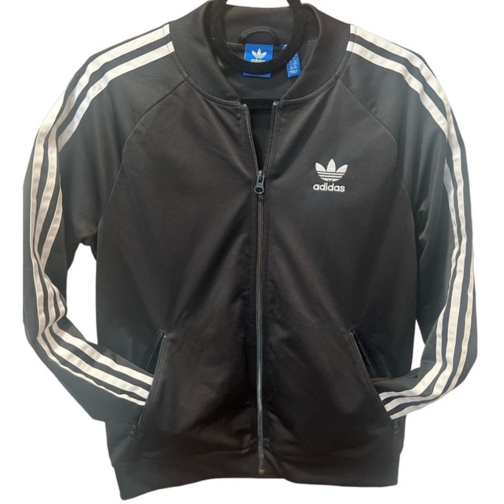 Black Adidas track jacket size small in great used condition like new !!!!